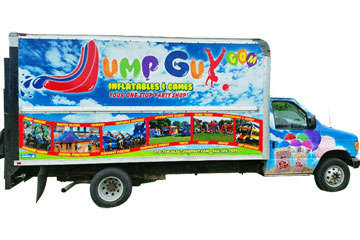 Jump Guy Party Rentals Delivery Truck