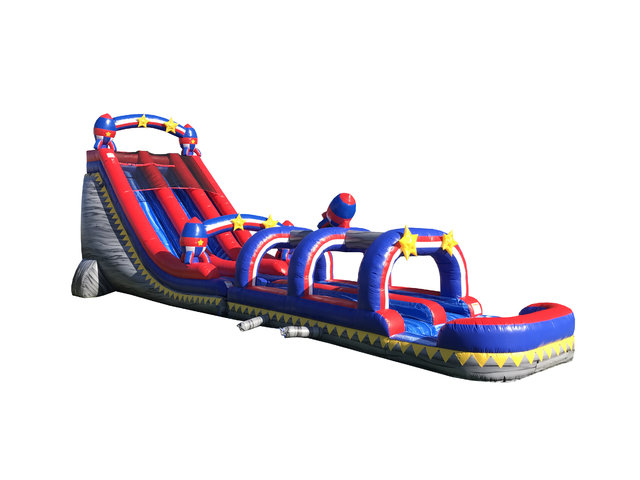 22ft. Rocket Waterslide Dual Lane w/ Slip n Spash Pool