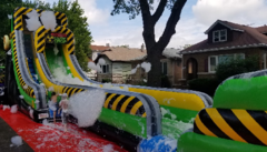 20ft Caustic Drop Water Slide with Foam Machine