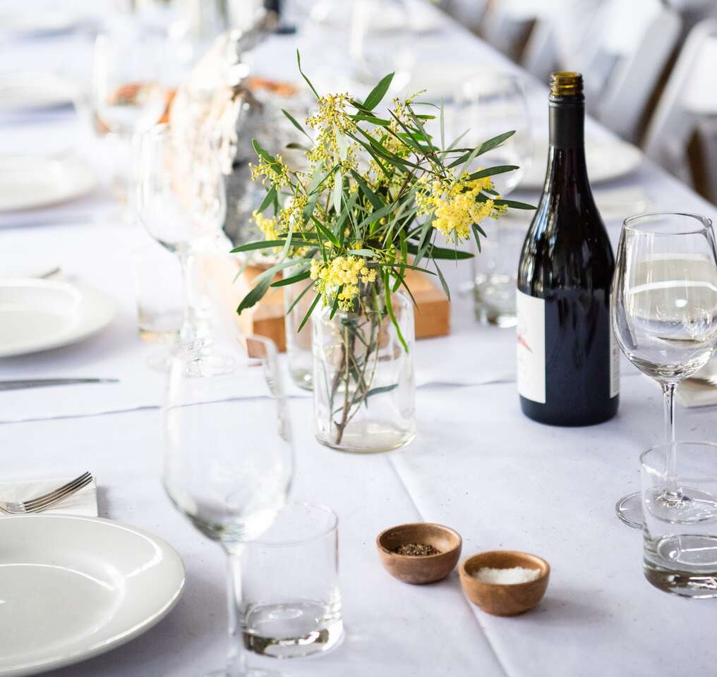 Table setting at a TUSKany Events celebration Table setting at a TUSKany Events celebration