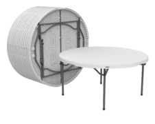 60" Round White Table