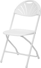 White Fanback Folding Chair