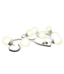 8 Globe Light Set - White with White Curly Cord
