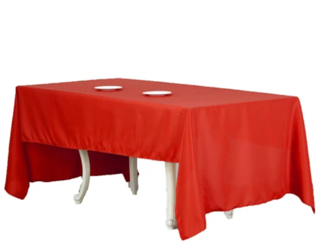026 Red Tablecloth  6 foot