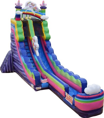 20ft Unicorn Single Lane Slide w/ Pool