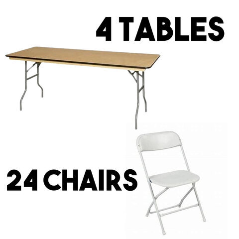 4 Tables & 24 Chairs