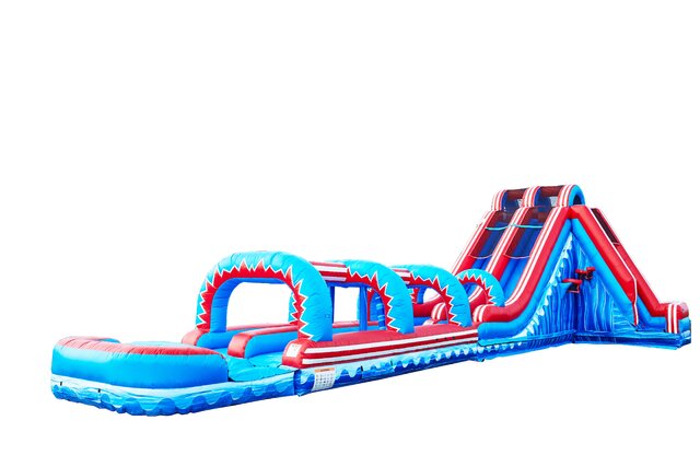 18ft Turbo Double Water Slide w/ Slip & Slide into Pool