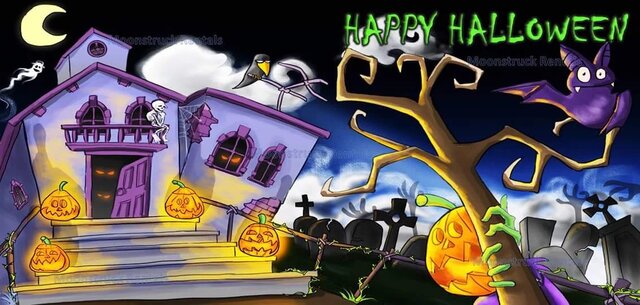 Halloween Banner Haunted House-Large