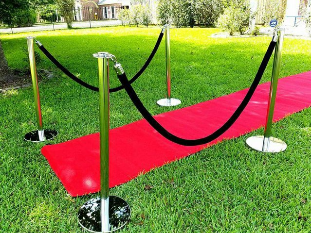 Stanchions with black rope (pair of two)