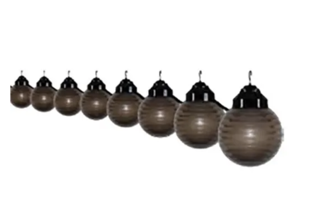 8-Globe String Lights All Bronze Curly Cord