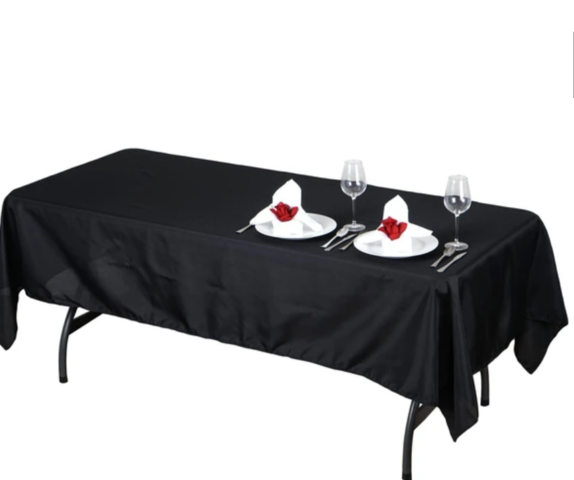 016 Tablecloth Rectangular Black 8 foot or 126 inches