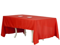 Tablecloth Rectangular Red 8 foot 126"