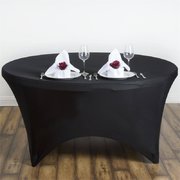 Black Spandex Round 5 ft Tablecloths