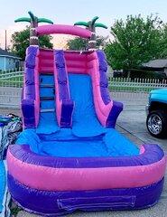 New Pink & Purple Water Slide 14" tall with pool