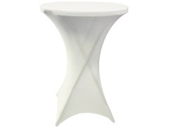 Bistro table with Spandex tablecloth (White) and FOUR STOOLS