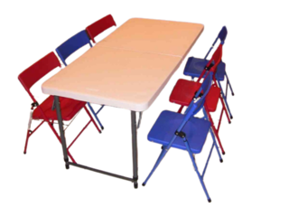 Kids table and six chairs