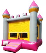 BH019 Bounce House Pink Yellow & Gray