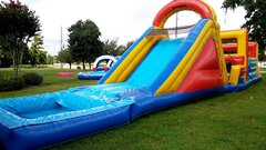 OC006 Obstacle Course with Water Slide and pool 