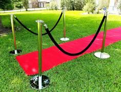 Stanchions with black rope (pair of stanchions)
