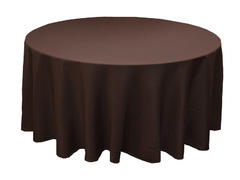 Chocolate brown round tablecloth 120 in.
