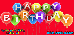 Happy Birthday Balloons#1 Banner- Large 95.5" L X 44.5" W