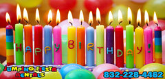 Happy Birthday Candles Banner-Large 95.5" L X 44.5" W