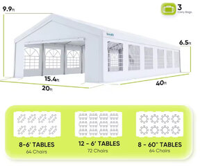 Tents - 40'L x 20'W