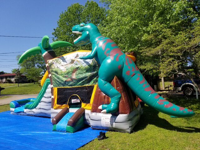 Jurassic dinosaur bounce house Nashville TN Jumping Hearts Party Rentals