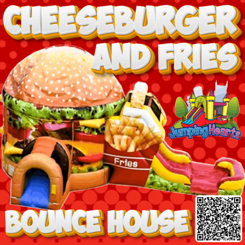 Hamburger bounce house Nashville, Jumping Hearts Party Rentals