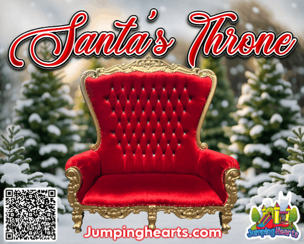 Elegant Santa Throne Rentals Nashville | Jumping Hearts Party Rentals