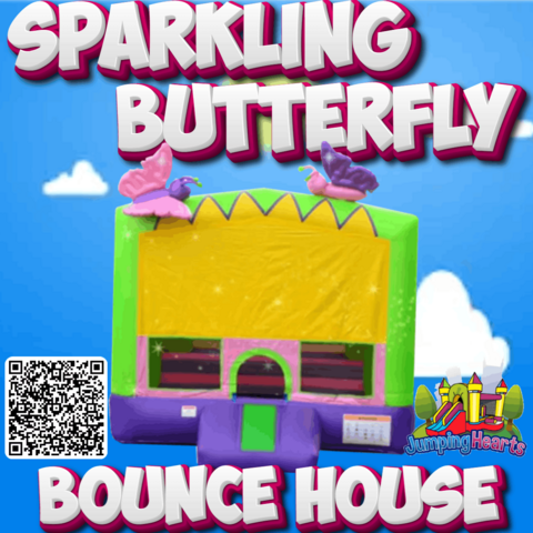 butterfly bounce house for rent super girly bouncy house Nashville TN jumping hearts party rentals