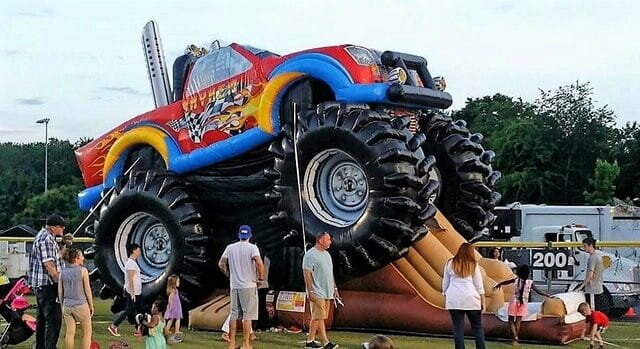 Monster Truck Bounce House For rent Nashville TN Jumping Hearts Party rentals