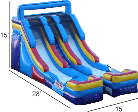 15ft Double Splash Slide WET