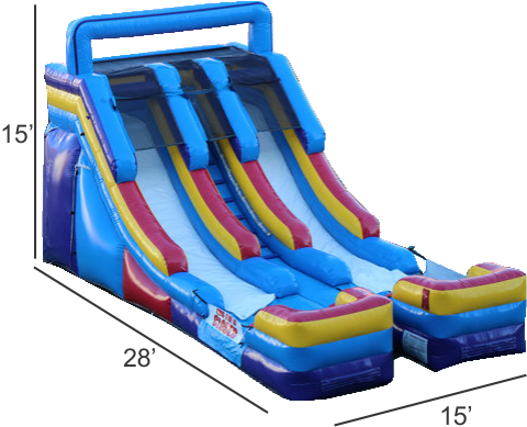 15' Double Splash Inflatable Slide (DRY)