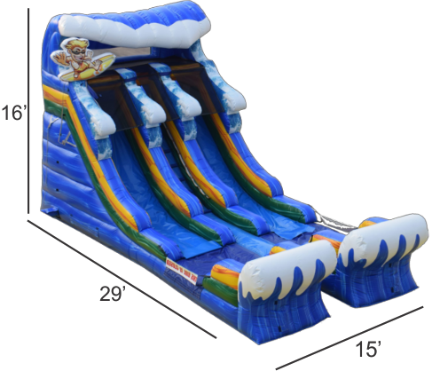 16' Surf Time Double Lane Water Slide