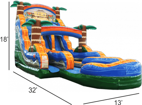 18ft Tiki Plunge double lane water slide