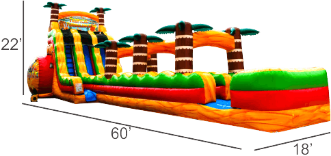 24ft Tropical Turbulence Double Lane Water Slide