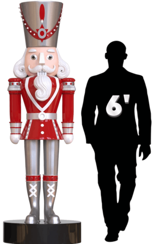 7ft Red and Silver Nutcracker