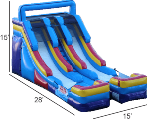 <strong><span style='color:#0000ff;'>15ft Double Splash Water Slide </span></strong>
