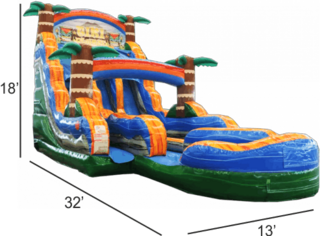 <strong><span style='color:#0000ff;'>18ft Tiki Plunge double lane water slide</span></strong>