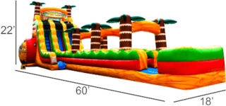 <strong><span style='color:#0000ff;'>24ft Tropical Turbulence Double Lane Water Slide<font color='red'><marquee>***Exclusive Jumping Hearts Design***</marquee></font> </span></strong>