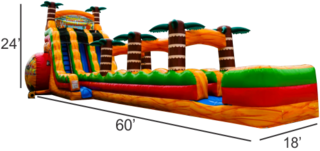 <strong><span style='color:#0000ff;'>24ft Tropical Turbulence Double Lane Water Slide<font color='red'><marquee>***Exclusive Jumping Hearts Design***</marquee></font> </span></strong>