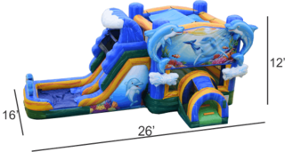<strong><span style='color:#0000ff;'>Dolphin Splash Bounce House<font color='red'><marquee>***Double Lane***</marquee></font> </span></strong>
