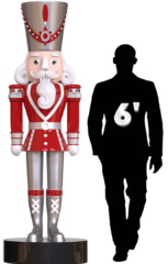 <strong><span style='color:#0000ff;'>7ft Red and Silver Nutcracker</span></strong>