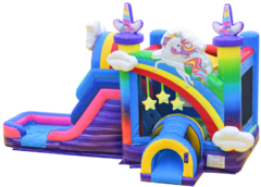 Rainbow Unicorn Combo Bounce House (DRY)***Exclusive Jumping Hearts design***