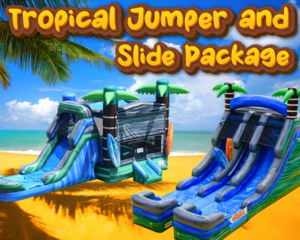 <strong><span style='color:#0000ff;'>Tropical jumper and water slide Package</span></strong>