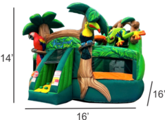 Rain Forest combo bounce house***Exclusive Jumping Hearts Design*** 