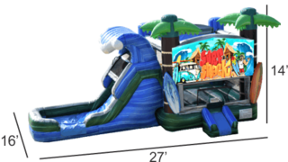 <strong><span style='color:#0000ff;'>Surf Bounce House Combo (Wet)<font color='red'><marquee>***Exclusive Jumping Hearts Design***</marquee></font> </span></strong>