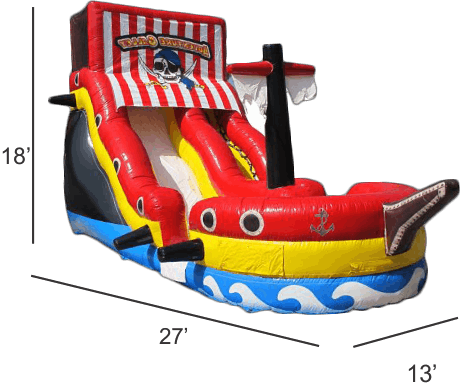 18ft Pirate Ship Inflatable Slide DRY