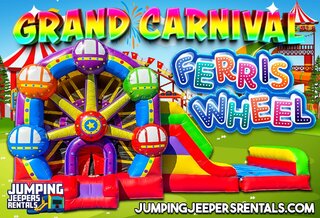 Grand Carnival Ferris Wheel Bounce House With Big Slide (Wet or Dry)